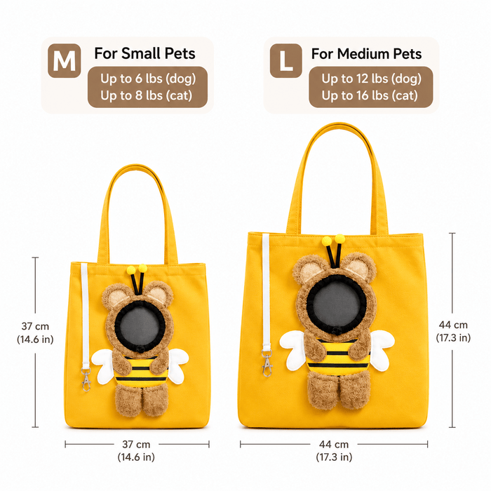 Cute Character Pet Carrier Tote Bag – Canvas Shoulder Bag for Cats & Small Dogs Fursera
