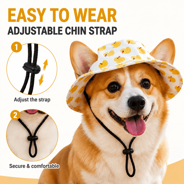 Cute Pet Sun Hat – Adjustable Outdoor Bucket Hat for Dogs & Cats Fursera