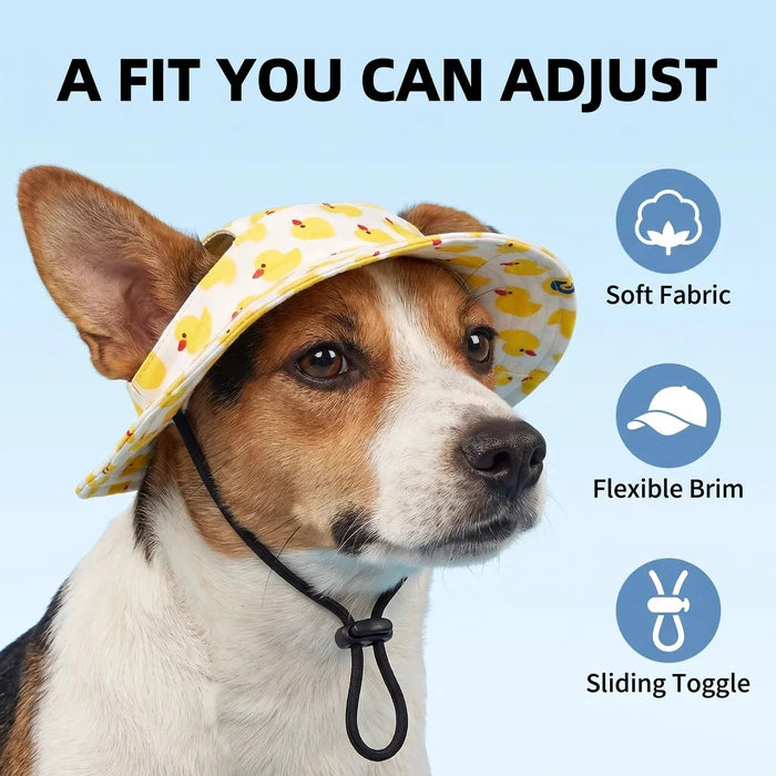 Cute Pet Sun Hat – Adjustable Outdoor Bucket Hat for Dogs & Cats Fursera