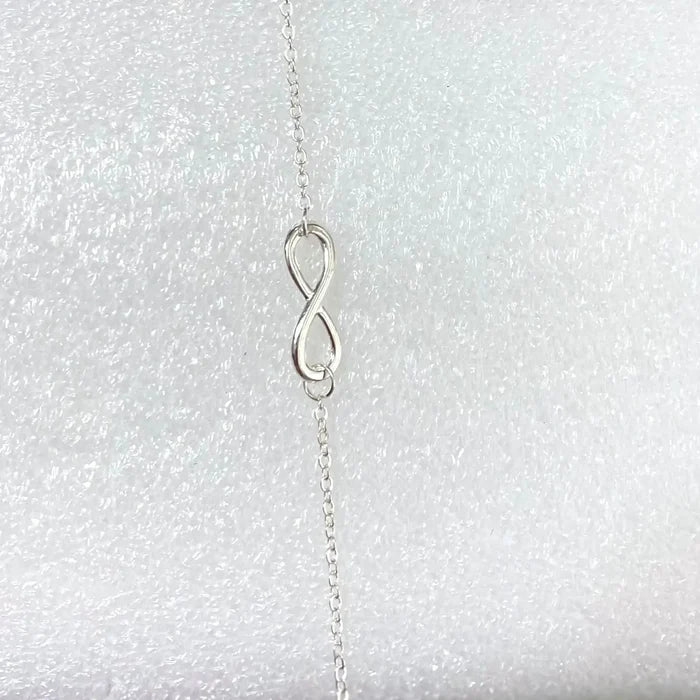 Women's Silver Infinity Dainty Anklet -8.5-10.5"-Wild Time Fashion