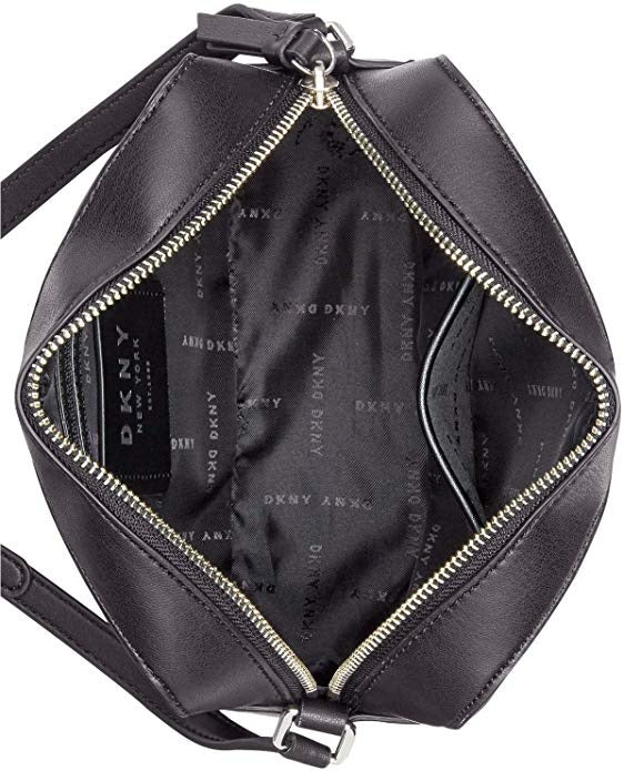 DKNY Tilly Paint Splatter Logo Camera Crossbody, Black - Machann.com