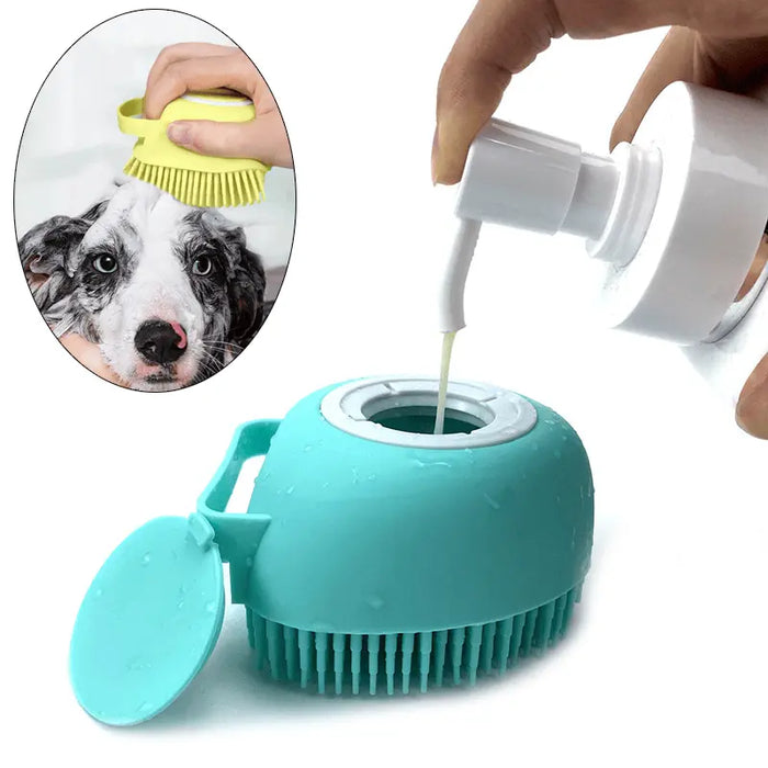Dog Bath Brush – Silicone Shampoo Brush for Grooming