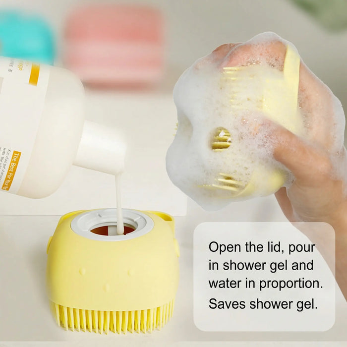 Dog Bath Brush – Silicone Shampoo Brush for Grooming