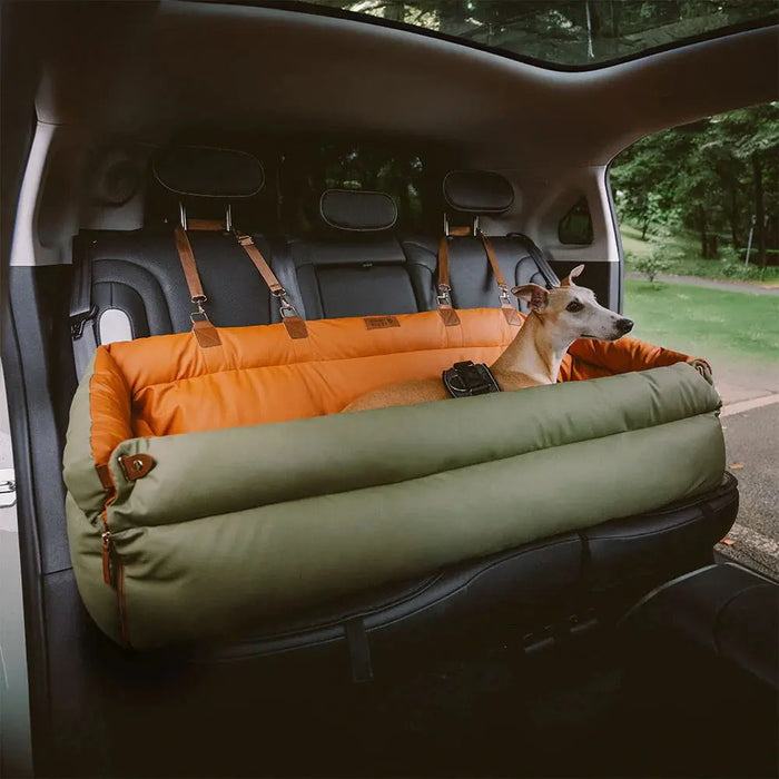 Dog Car Seat Bed – Faux Leather Booster for Medium & Large Dogs