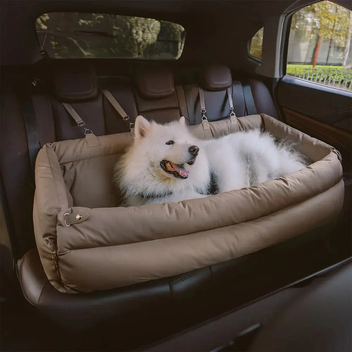 Dog Car Seat Bed – Faux Leather Booster for Medium & Large Dogs