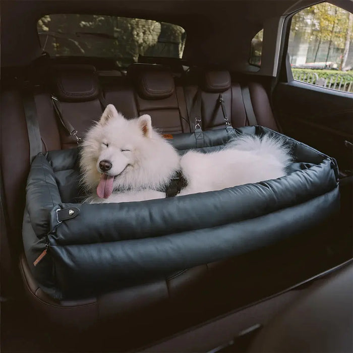 Dog Car Seat Bed – Faux Leather Booster for Medium & Large Dogs