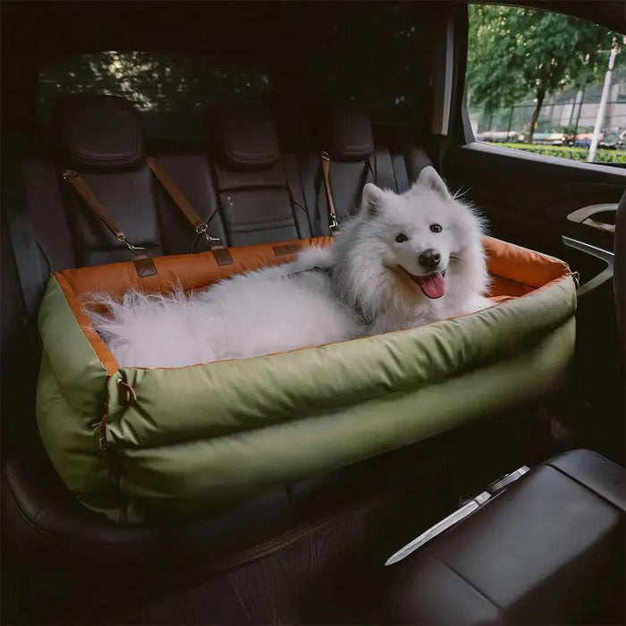 Dog Car Seat Bed – Faux Leather Booster for Medium & Large Dogs