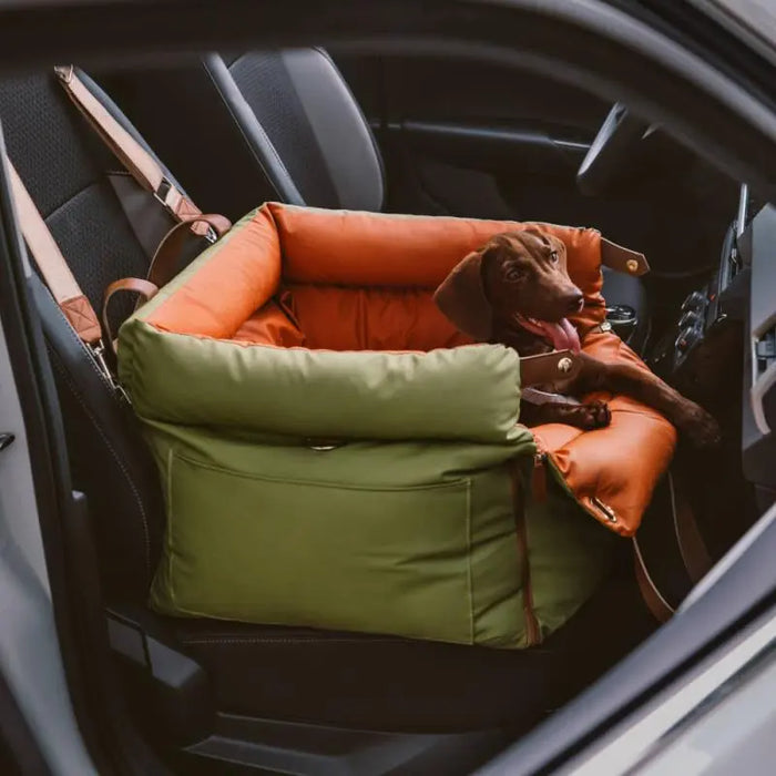 Dog Car Seat Bed – Faux Leather Booster Seat for Safe Travel