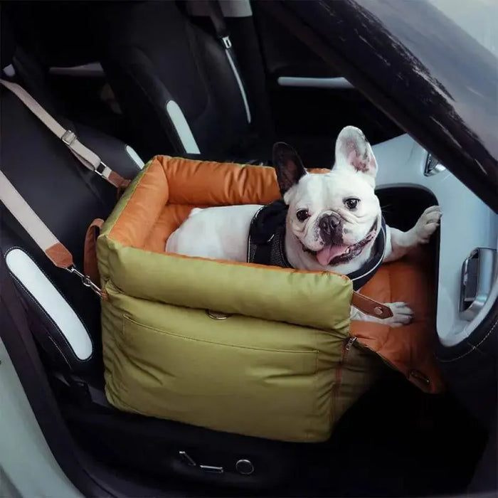 Dog Car Seat Bed – Faux Leather Booster Seat for Safe Travel