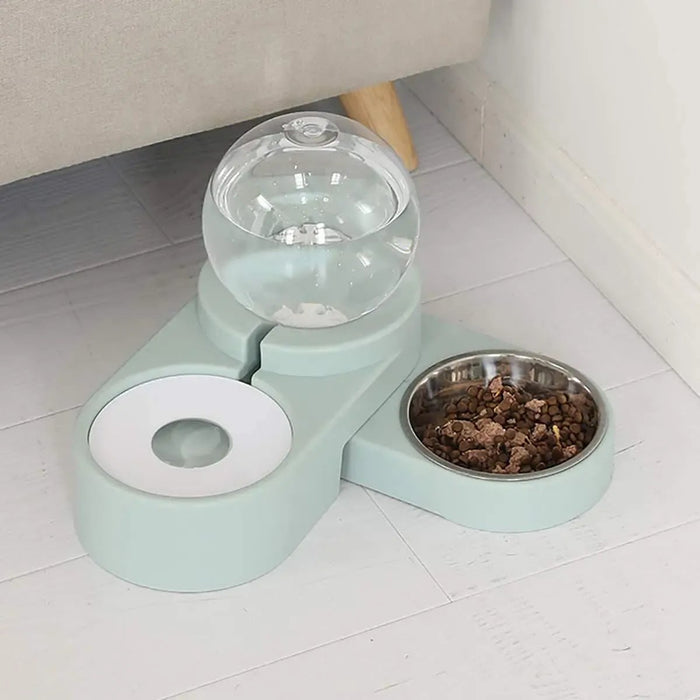 Dog & Cat Feeder – Large Auto Water Fountain with Food Bowl