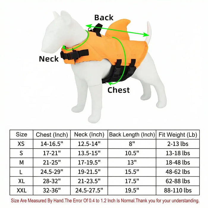 Pets Dog Swim Vest – Shark Life Jacket for Safe Swimming