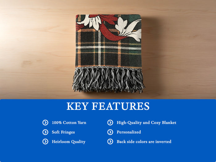 Donnelly woven blanket cotton texture and decorative fringe detail