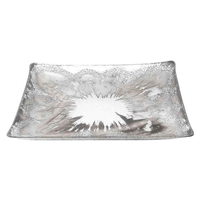 Vintage Dorothy Thorpe Sterling Atomic Splash Square Tray Side | The Hour Shop