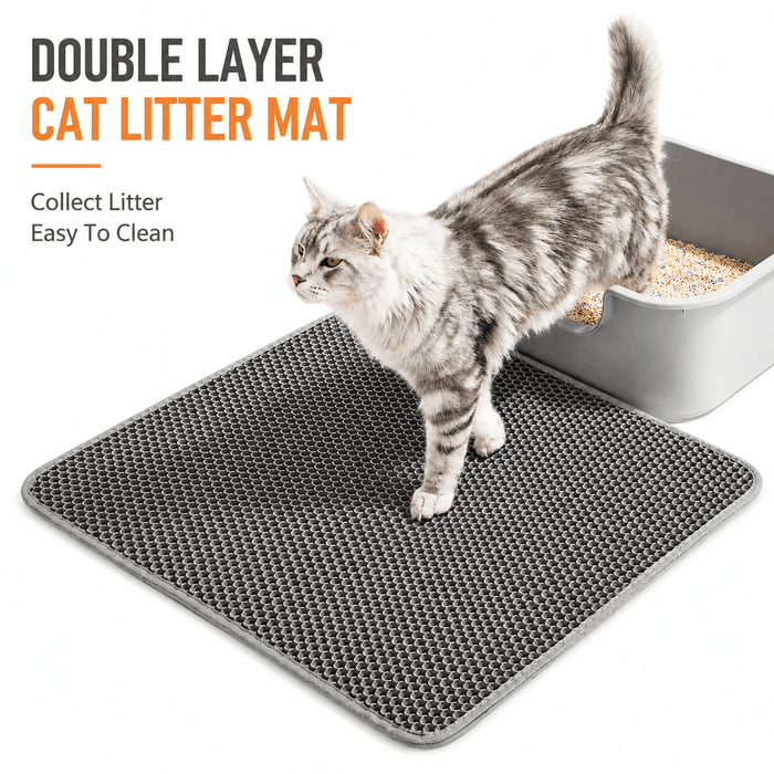 Double Layer Cat Litter Mat – Honeycomb Litter Trap Mat for Cleaner Floors Fursera