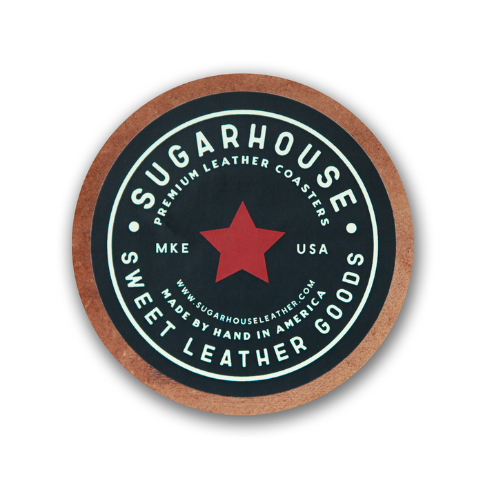 Drinks on Me Leather Coaster