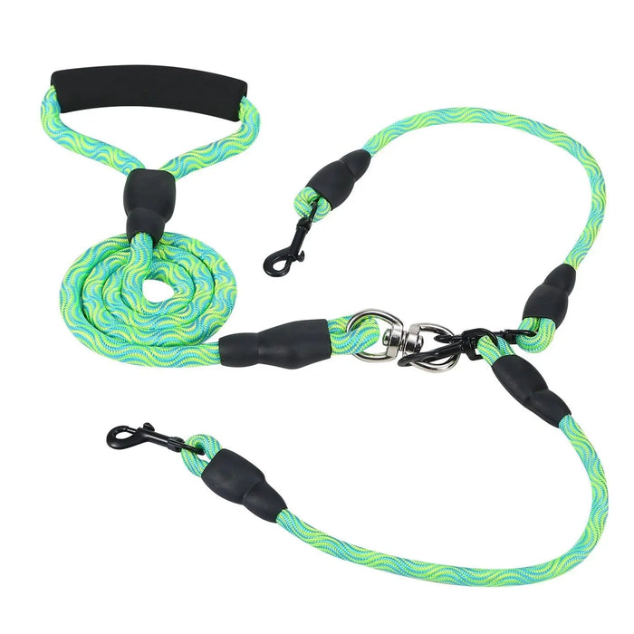 Dual Dog Leash – No-Tangle Reflective Leash with Padded Handle