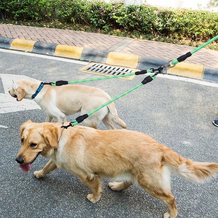 Dual Dog Leash – No-Tangle Reflective Leash with Padded Handle