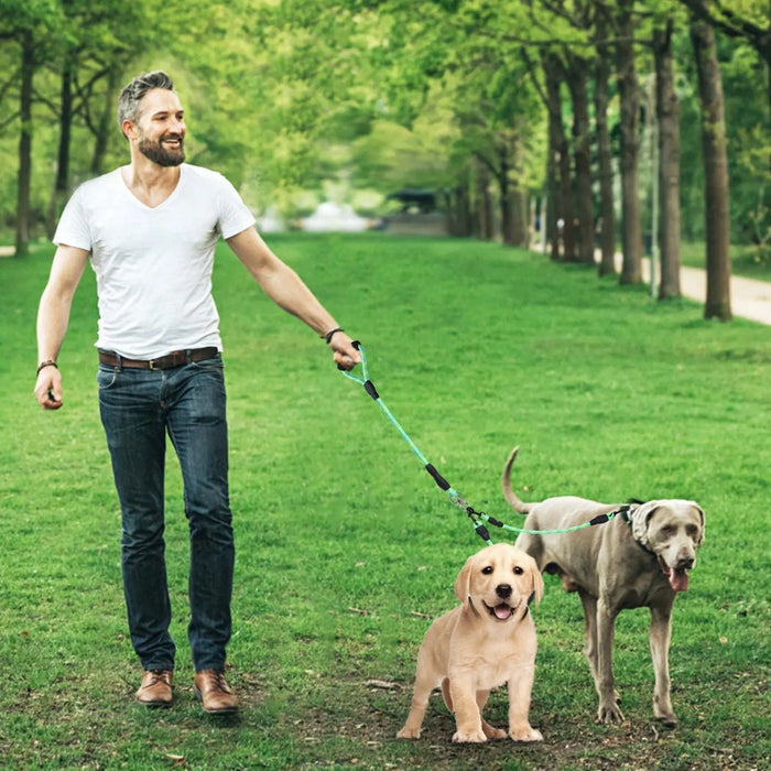 Dual Dog Leash – No-Tangle Reflective Leash with Padded Handle