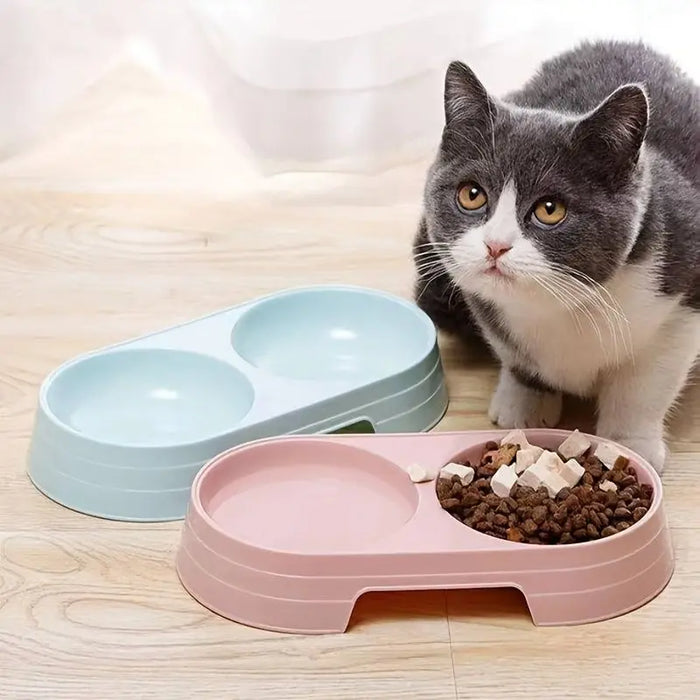 Dual Pet Bowl – Dog & Cat Food and Water Bowl Set