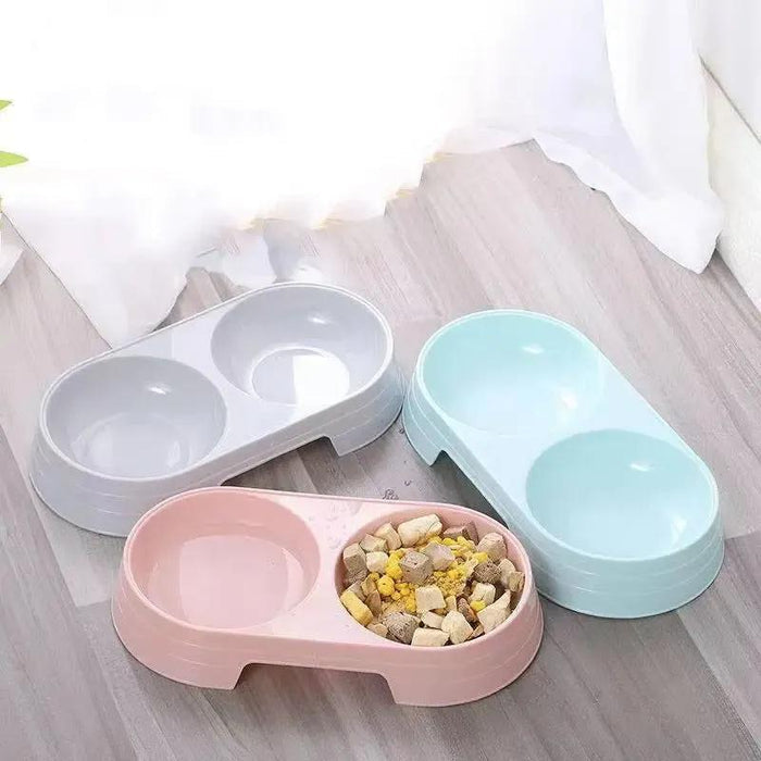 Dual Pet Bowl – Dog & Cat Food and Water Bowl Set