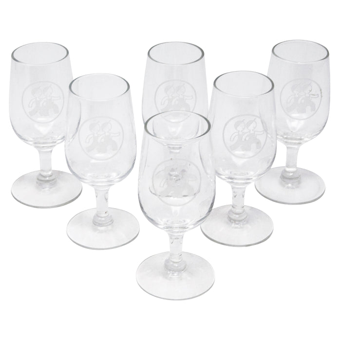Vintage Etched Boys Cordial Glasses | The Hour Shop