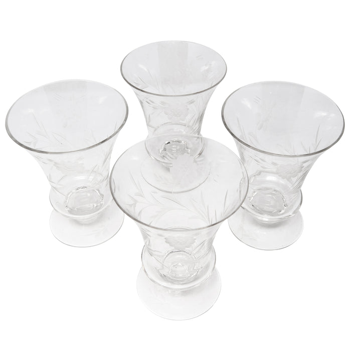 Vintage Etched Flowers Absinthe Glasses Top | The Hour Shop