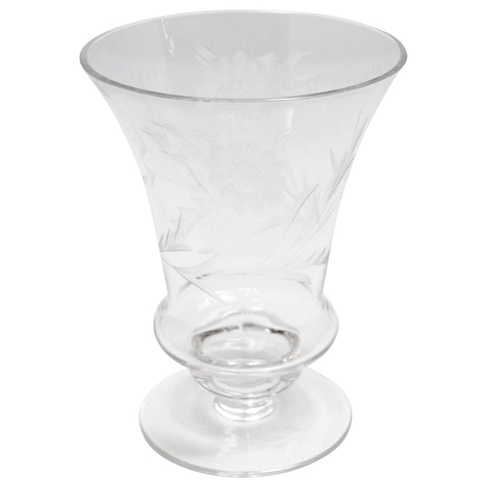 Vintage Etched Flowers Absinthe Glasses Glass | The Hour Shop