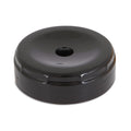 The Petmate Extra Small Lebistro Gravity Waterer Replacement Cap/Lid is a black, round plastic cap with a central hole, designed for the Aspen Pet 1/2 gallon waterer to allow straw or spout insertion.