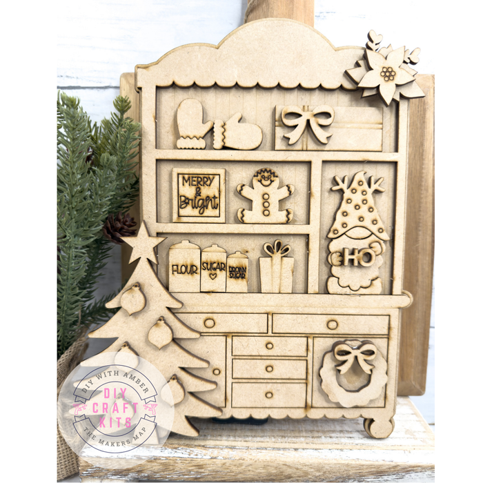 Fancy Mini Gnome Christmas Tree Hutch DIY Craft Kit