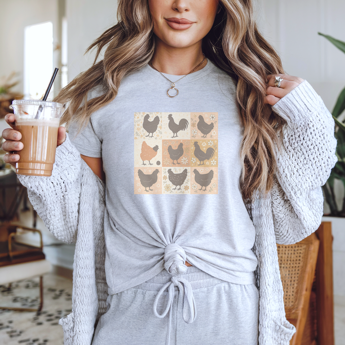 Floral Chickens Graphic Tee