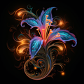 Glowing Neon Lily