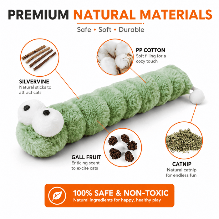 Gradient Plush Catnip Caterpillar Cat Toy Fursera