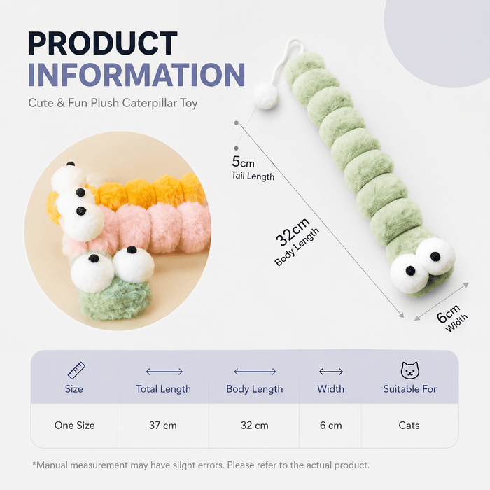Gradient Plush Catnip Caterpillar Cat Toy Fursera