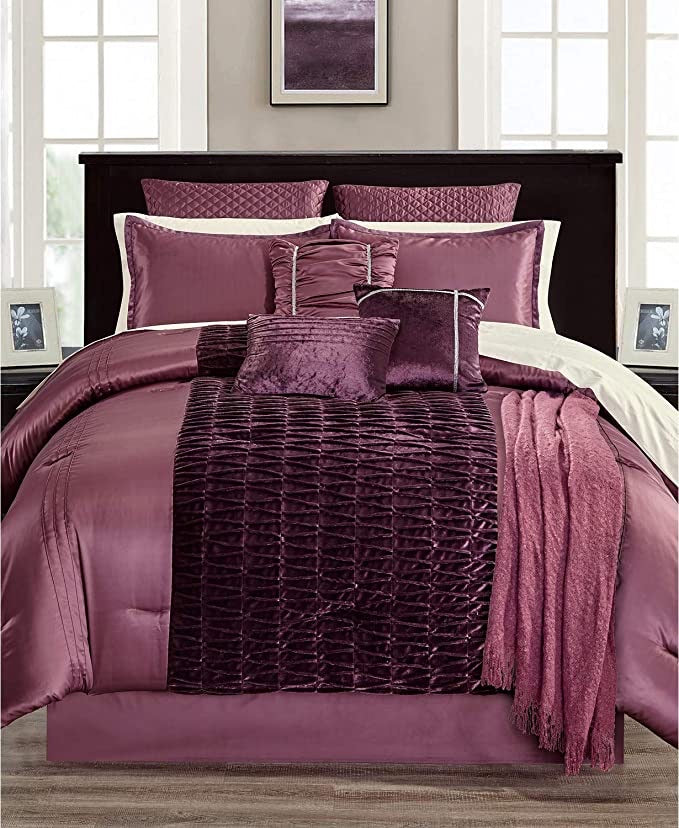 Hallmart Collectibles, Swinton 14-Pc Comforter Set, Medium Purple