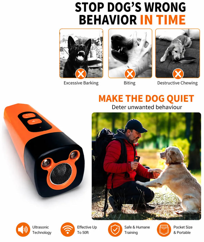 Handheld Ultrasonic Dog Trainer – Stop Barking Anytime, Anywhere