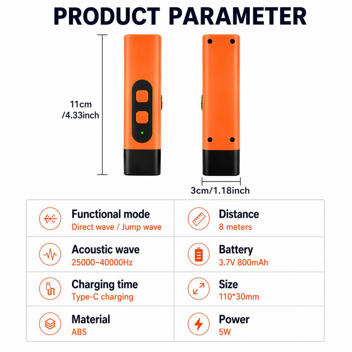Handheld Ultrasonic Dog Trainer – Stop Barking Anytime, Anywhere