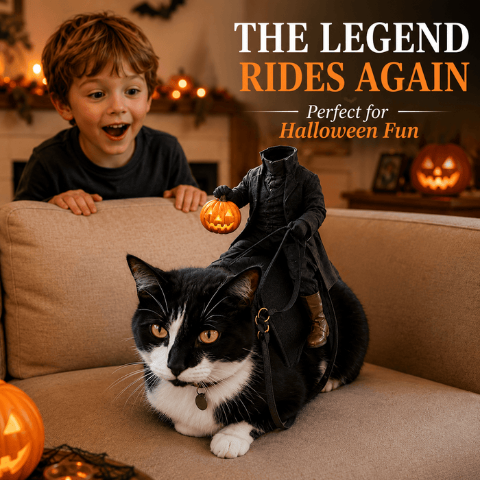 Headless Horseman Cat Costume – Funny 3D Halloween Pet Costume Fursera