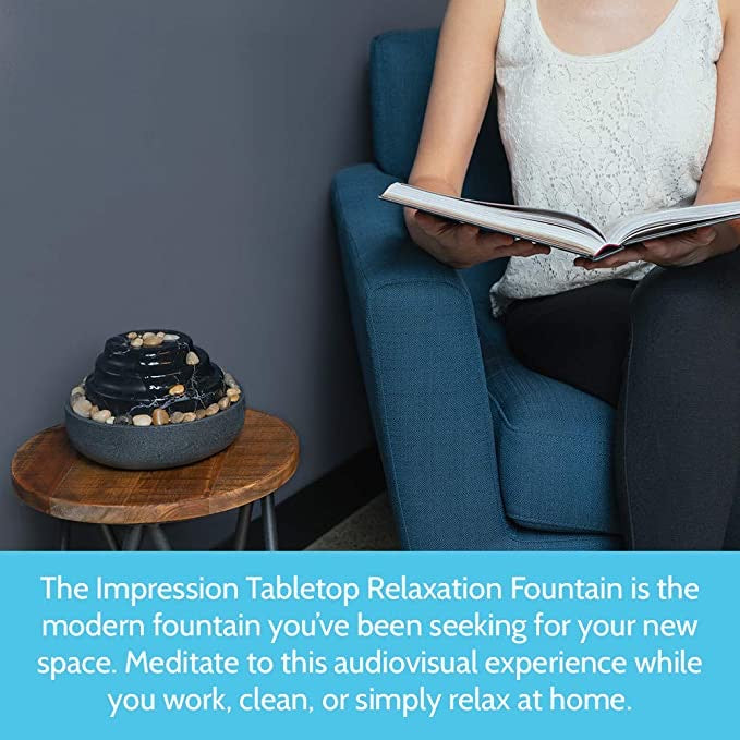 Homedics Impression Relaxation Tabletop Fountain, Black
