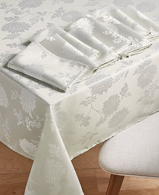Homewear Spring Jubilee Taupe 60”x104” Dining Set with 8 Napkins