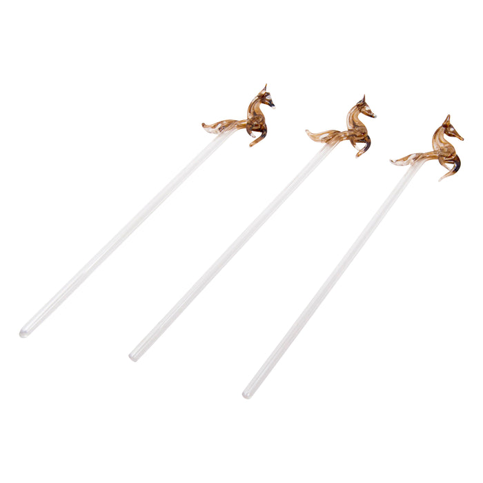 Vintage Horse Hand Blown Glass Stirrers Side | The Hour Shop