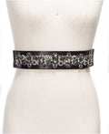 INC Rhinestone Stretch belt, Black/Silver - Machann.com