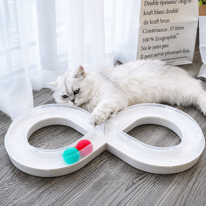Infinity Cat Track Toy – Interactive Rolling Ball Puzzle for Indoor Cats Fursera
