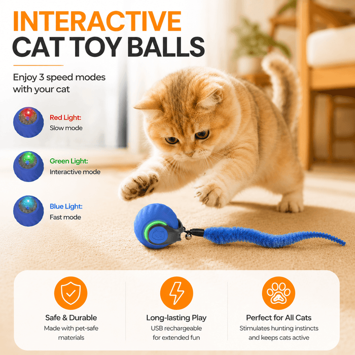 Interactive Automatic Cat Toy with Bird Sounds & 3 Speed Modes Fursera