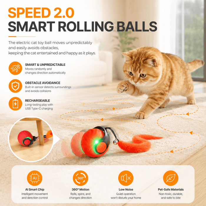 Interactive Automatic Cat Toy with Bird Sounds & 3 Speed Modes Fursera