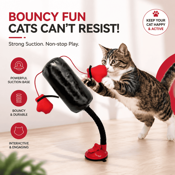 Interactive Cat Boxing Toy – Suction Cup Self-Play Punching Toy for Cats Fursera