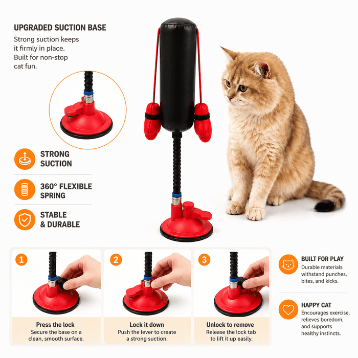 Interactive Cat Boxing Toy – Suction Cup Self-Play Punching Toy for Cats Fursera