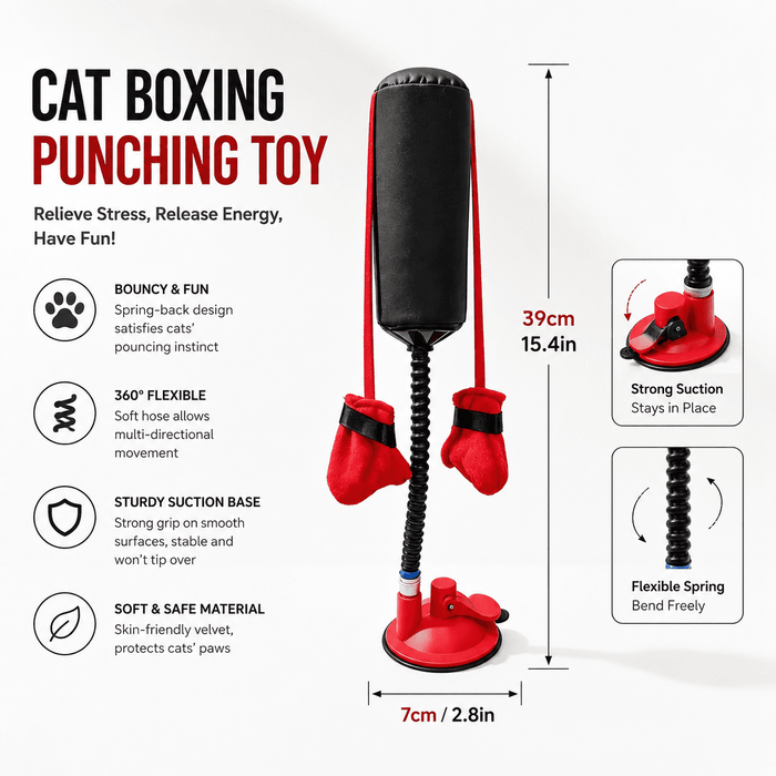 Interactive Cat Boxing Toy – Suction Cup Self-Play Punching Toy for Cats Fursera