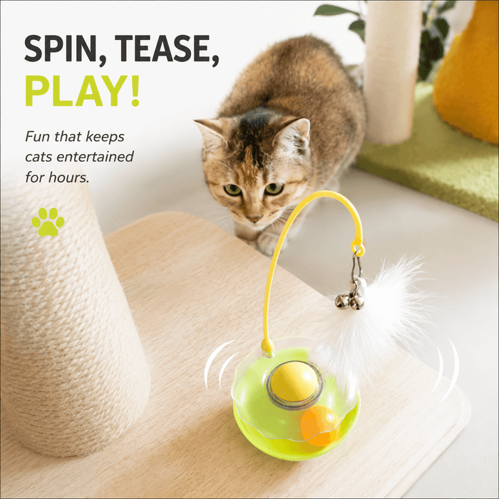 Interactive Cat Toy with Feather, Bell & Catnip Fursera