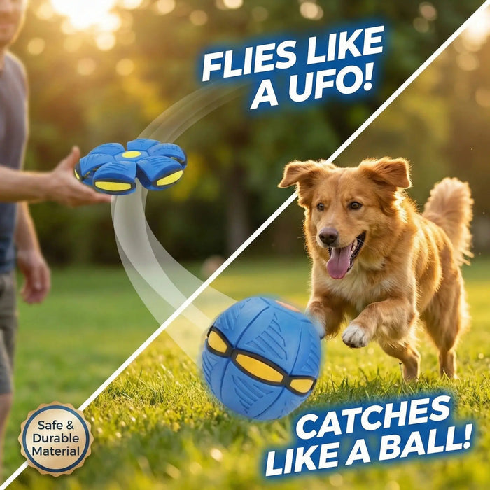 Interactive Frisbee Transforming Dog Toy Ball