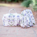 Iris Lavende Luxe Quilted Ruffle Cosmetic Bags